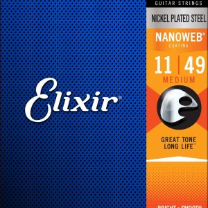 Elixir Nano Web Electric Guitar Strings Med Light