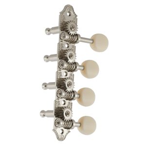 GROVER PROFESSIONAL MANDOLIN "F" VINTAGE NICKEL SET 8 4 + 4 ON PLATE W/ WHITE BUTTON