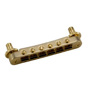 GROVER TUNE-O-MATIC GUITAR BRIDGE GOLD (NOTCHED)