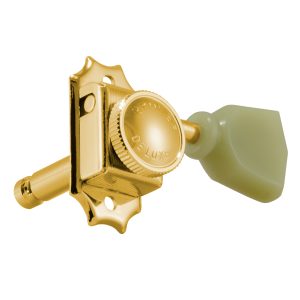 GROVER LOCKING DELUXE GOLD W/ PLASTIC KEYSTONE BUTTON SET 6 3+3