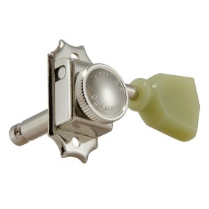 GROVER LOCKING DELUXE NICKEL W/ PLASTIC KEYSTONE BUTTON SET 6 3+3