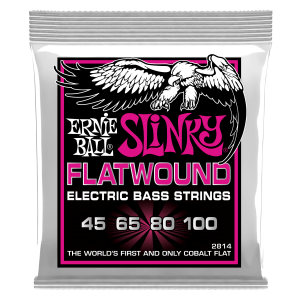 Ernie Ball P02814 Super Slinky Flatwound Electric Bass Strings - 45-100 Gauge