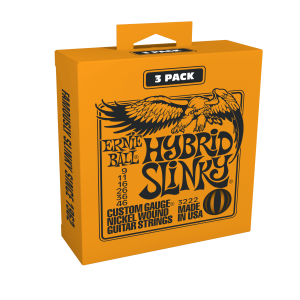 Hybrid Slinky Nickel Wound Electric Guitar Strings 3 Pack - 9-46 Gauge