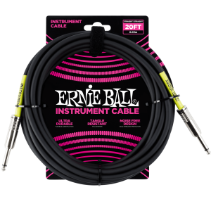 Ernie Ball 20' Straight / Straight Instrument Cable - Black