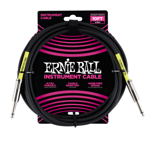 Ernie Ball 10' Straight / Straight Instrument Cable - Black