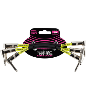 Ernie Ball 6" Angle / Angle Patch Cable 3-Pack - Black