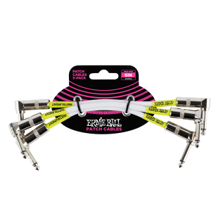 Ernie Ball 6" Angle / Angle Patch Cable 3-Pack - White