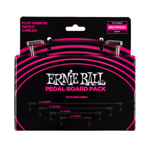 Ernie Ball Flat Ribbon Patch Cables Pedalboard Multi-Pack - Black