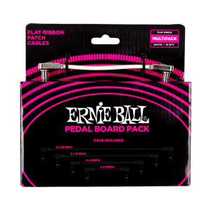 Ernie Ball Flat Ribbon Patch Cables Pedalboard Multi-Pack - White