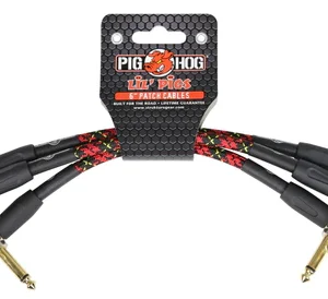 Pig Hog "Tartan Plaid" 6" patch cables, 3pk