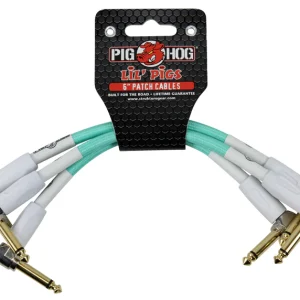 Pig Hog "Seafoam Green" 6" patch cables, 3pk