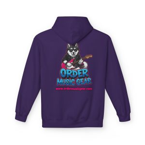 Husky Playing Electric Guitar Hoodie | Order Music Gear Logo