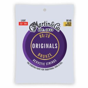 Martin M140 Originals 80/20 Bronze Acoustic Guitar Strings - Light (12 - 54) - 3 PACK