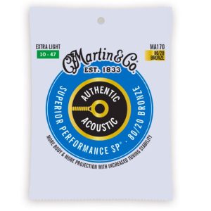 Martin MA170 Authentic Acoustic SP 80/20 Bronze Acoustic Guitar Strings - Extra Light (.10 - .47) - 3 PACK