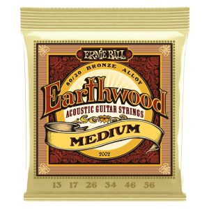 Ernie Ball 2002 Earthwood Medium 80/20 Bronze Acoustic Strings 13 - 56 (3 PACK BUNDLE)