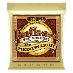 Ernie Ball 2003 Earthwood Medium-Light 80/20 Bronze Acoustic Guitar Strings 12-54 (3 PACK BUNDLE)