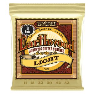 Ernie Ball 2004 Earthwood Light 80/20 Acoustic Guitar Strings 11-52 (3 PACK BUNDLE)