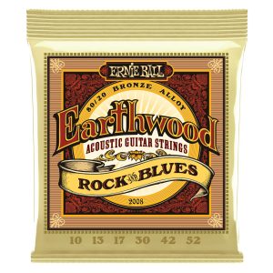 Ernie Ball 2008 Earthwood 80/20 Bronze Rock and Blues Acoustic Guitar Strings 10-52 (3 PACK BUNDLE)