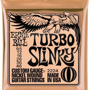 Ernie Ball 2224 Turbo Slinky Nickel Wound Electric Guitar Strings 9.5-46 (3 PACK BUNDLE)