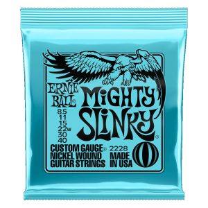 Ernie Ball 2228 Mighty Slinky Nickel Wound Electric Guitar Strings 8.5-40 (3 PACK BUNDLE)